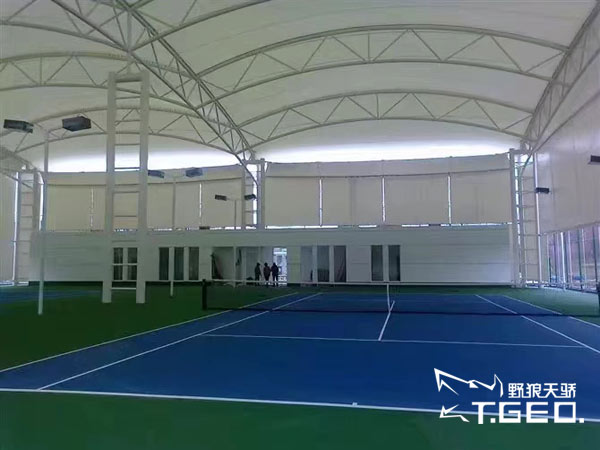 膜结构网球场施工完成图
